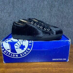 RARE Birkenstock Arran Black Pony Hair Lace Up Sneakers Shoes Women US 7 EU 38